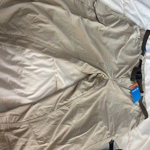 Columbia modern classic pants with belt.  Stone colored Brand new w tags